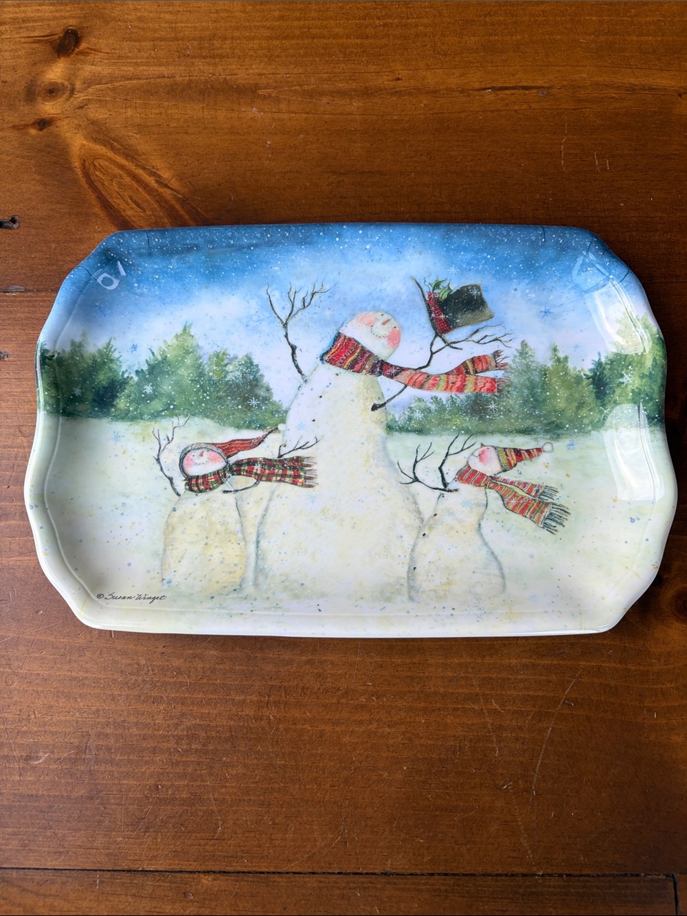 Susan Winget Snowman Ornament Plate